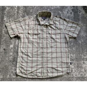 Patagonia El Ray Shirt Snap Button Western Shirt Beige - Men's LArge